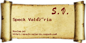 Speck Valéria névjegykártya